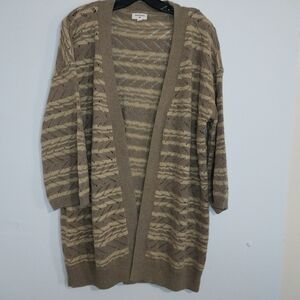 Cost Plus World Market Brown Patterned Cardigan